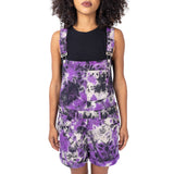 Vixxsin Purple Tie Dye Meadow Dungarees Shorts | Alternative Gothic Festival Playsuit