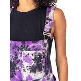 Vixxsin Purple Tie Dye Meadow Dungarees Shorts | Alternative Gothic Festival Playsuit