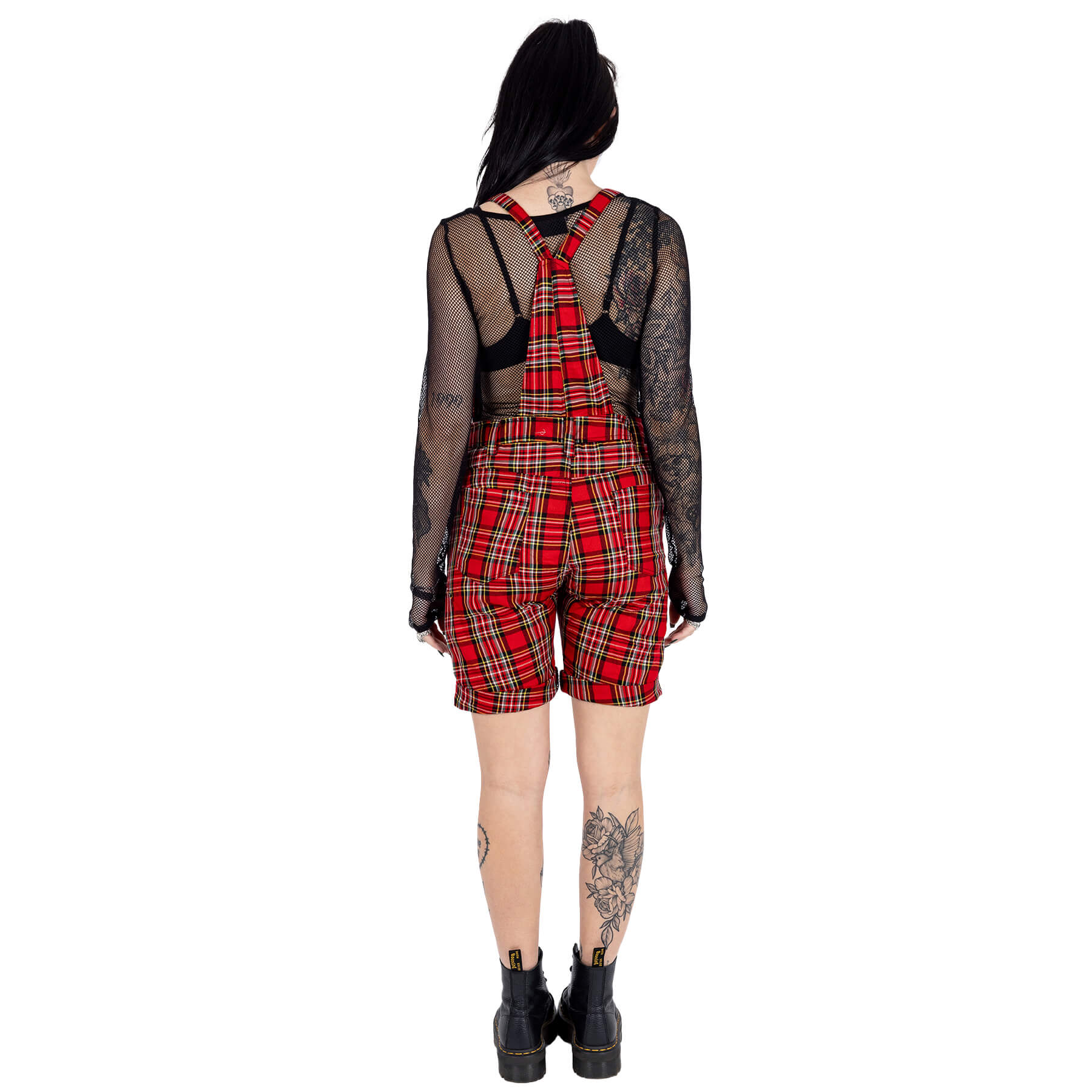 Chemical Black Anouka Red Tartan Check Punk Rock Playsuit