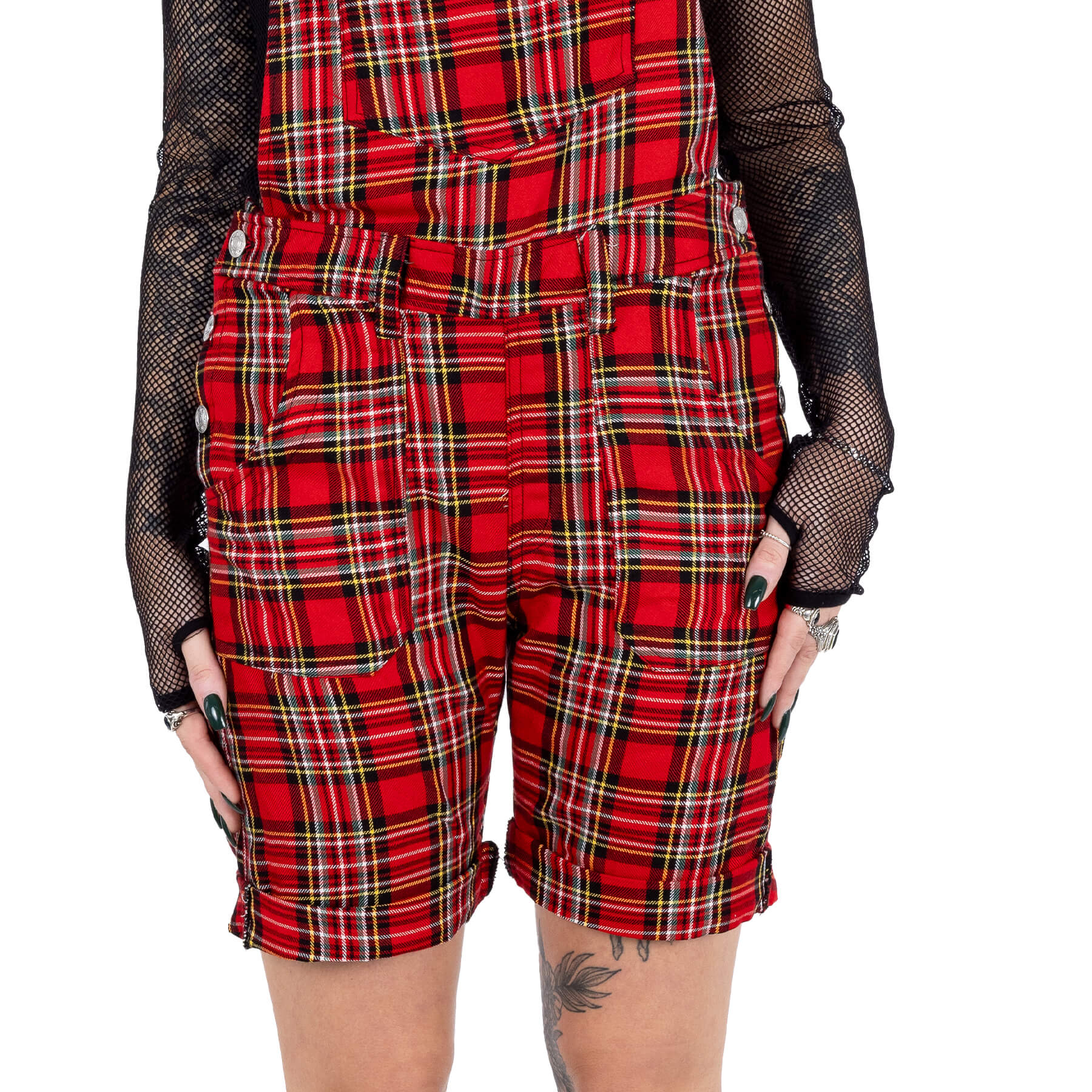 Chemical Black Anouka Red Tartan Check Punk Rock Playsuit