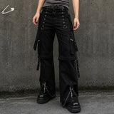 Punk'd Image Hammer Purple Rock Emo Alternative Gothic Chain Stud Pants Trousers