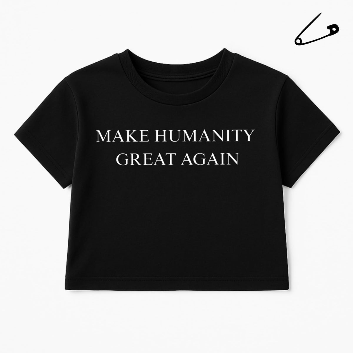 Make Humanity Great Again Black Crop Top