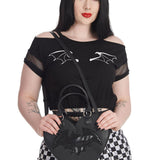 Banned Apparel Dreamology Heart Bat Handbag – Black Gothic Alternative Bag