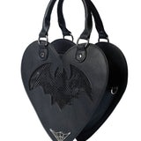Banned Apparel Dreamology Heart Bat Handbag – Black Gothic Alternative Bag