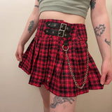 Hell Girl Pink Fuchsia Tartan Helena Skirt