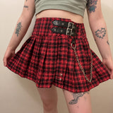 Hell Girl Pink Fuchsia Tartan Helena Skirt