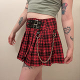 Hell Girl Pink Fuchsia Tartan Helena Skirt
