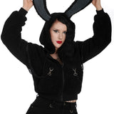 Banned Apparel Black Vinnie The Bunny Hoodie Jacket