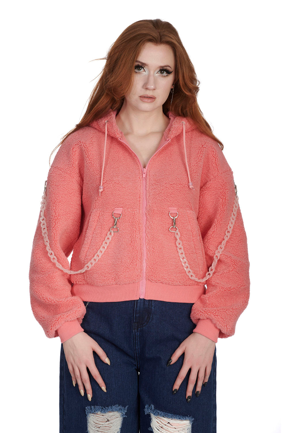Banned Apparel Pink Vinnie The Bunny Hoodie Jacket