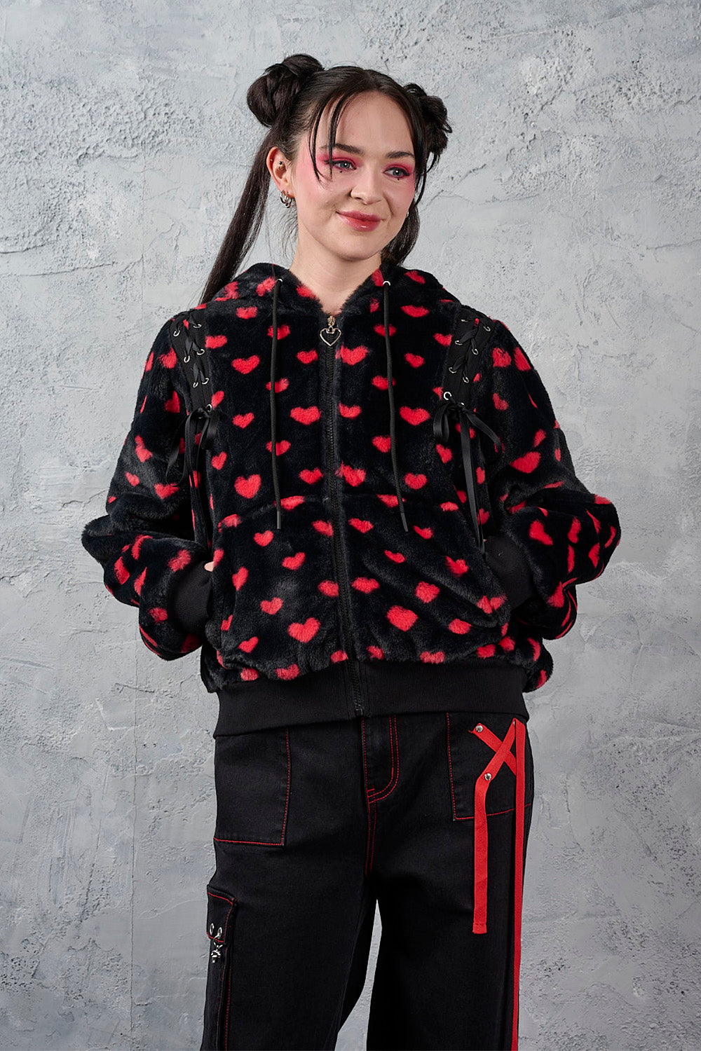 Banned Alternative Meowgical Girl Hoodie Black Red Gothic Kawaii Cat Ears Jacket