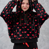 Banned Alternative Meowgical Girl Hoodie Black Red Gothic Kawaii Cat Ears Jacket