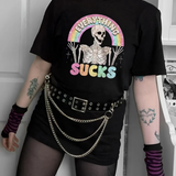 Everything Sucks Alternative Gothic Punk Rock Emo Occult Funny Graphic TShirt
