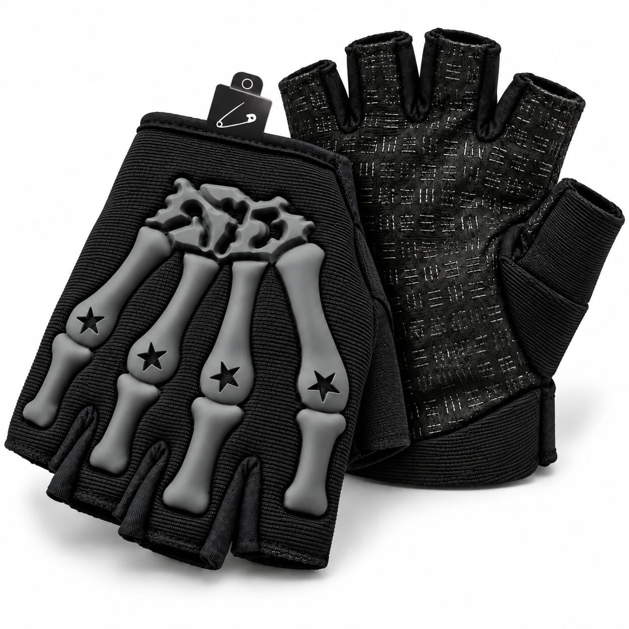 Black Jimskele Alternative Punk Emo Fingerless Gloves