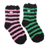 Set of 2 Good Witch and Bad Witch Fluffy Socks Gothic Halloween Gift Alternative1