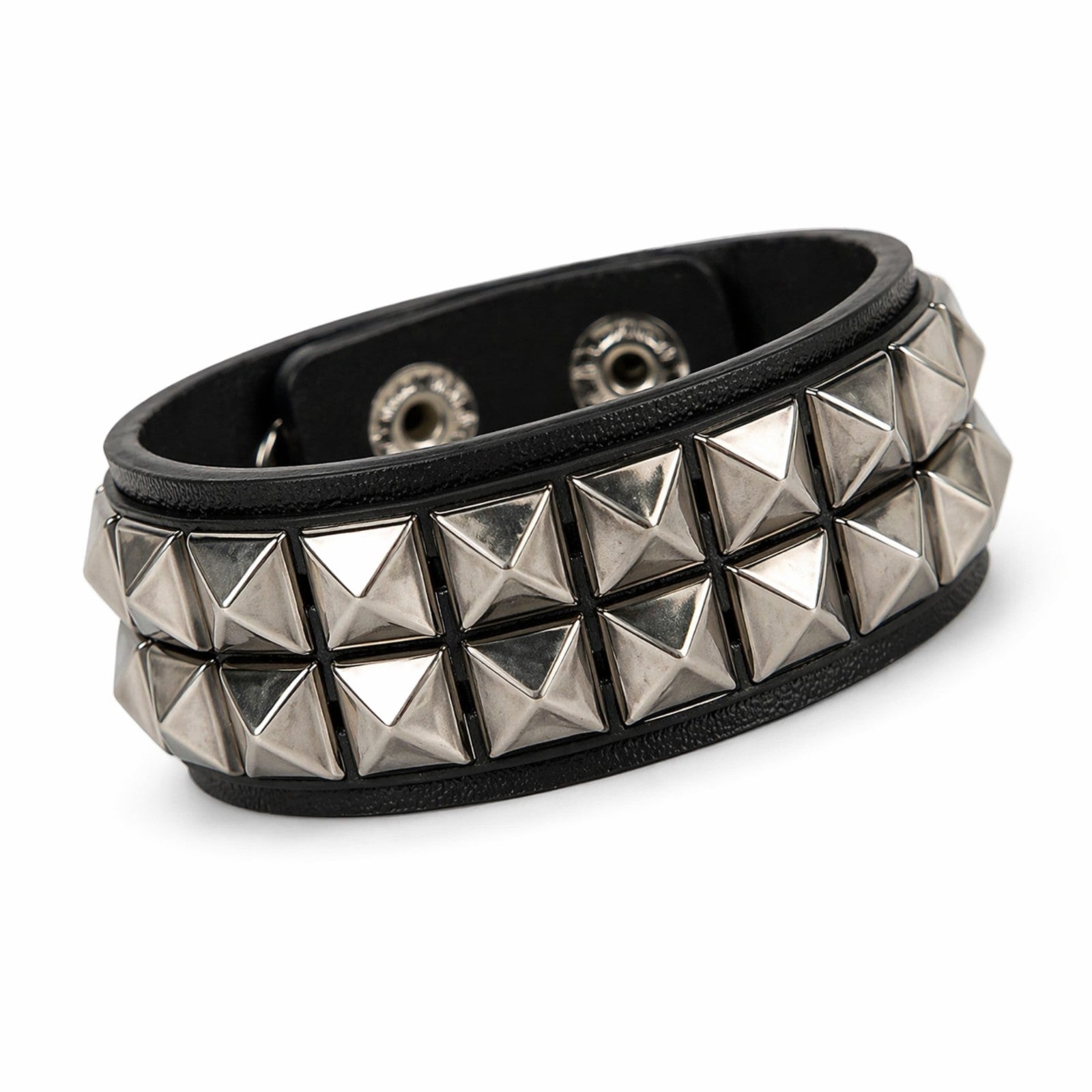Mina 2 Row Silver Studded Alternative Gothic Punk Rock Grunge Occult Wristband0