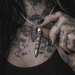 Skull Bullet Pendant Necklace Gothic Punk Stainless Steel Chain0