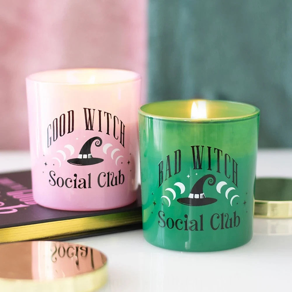 Set of 2 Good Witch and Bad Witch Scented Candles Alternative Pastel Goth0