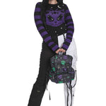 Banned Apparel Black/Purple Alien Space Cat Jumper Emo Gothic Punk Rock Occult3