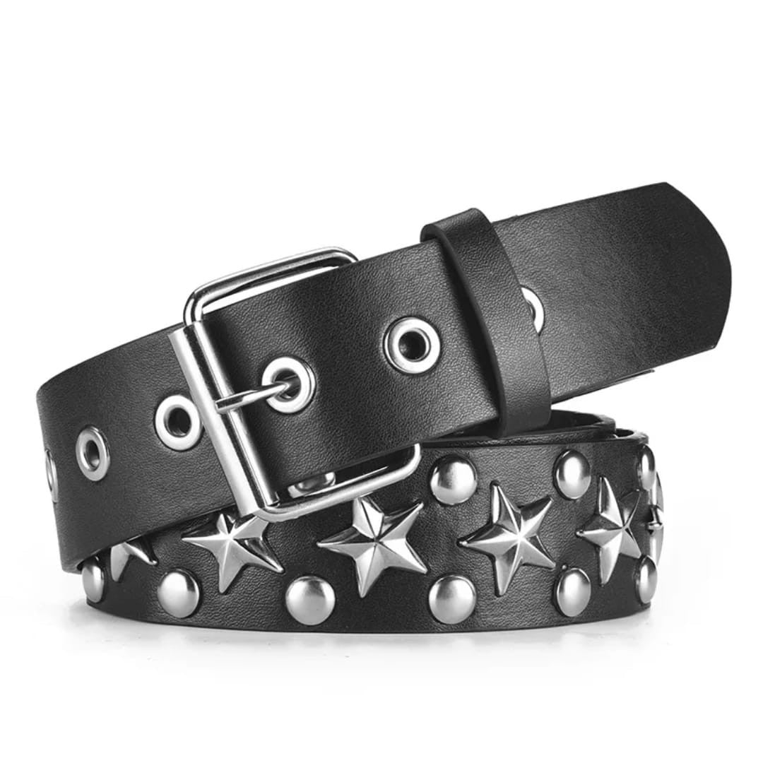 Star Alternative Gothic Punk Rock Skater Grunge Occult Metal Mosher Stud Belt0