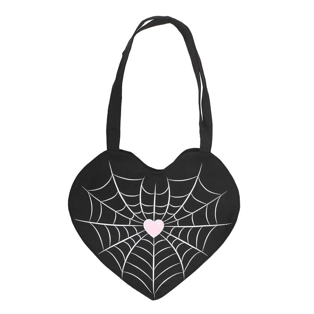 spiderweb Heart Tote Bag Emo Alt Pastel Goth Alternative Punk Metal1