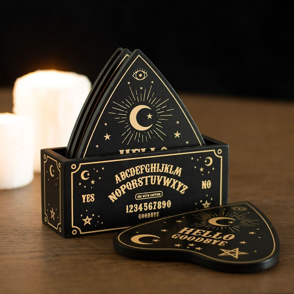 Black Talking Board Planchette Coaster Set of 4 Emo Gothic Alternative Punk0