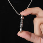 Skull Bullet Pendant Necklace Gothic Punk Stainless Steel Chain2