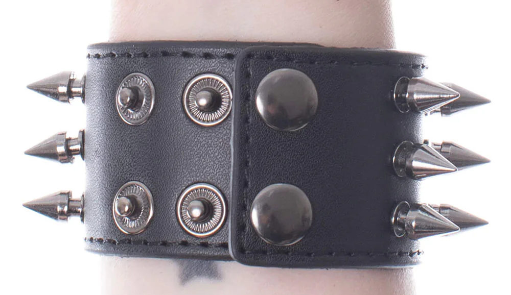 Alternative Gothic Punk Rock Skater Mosher Grunge Black Obsidian Wristband0