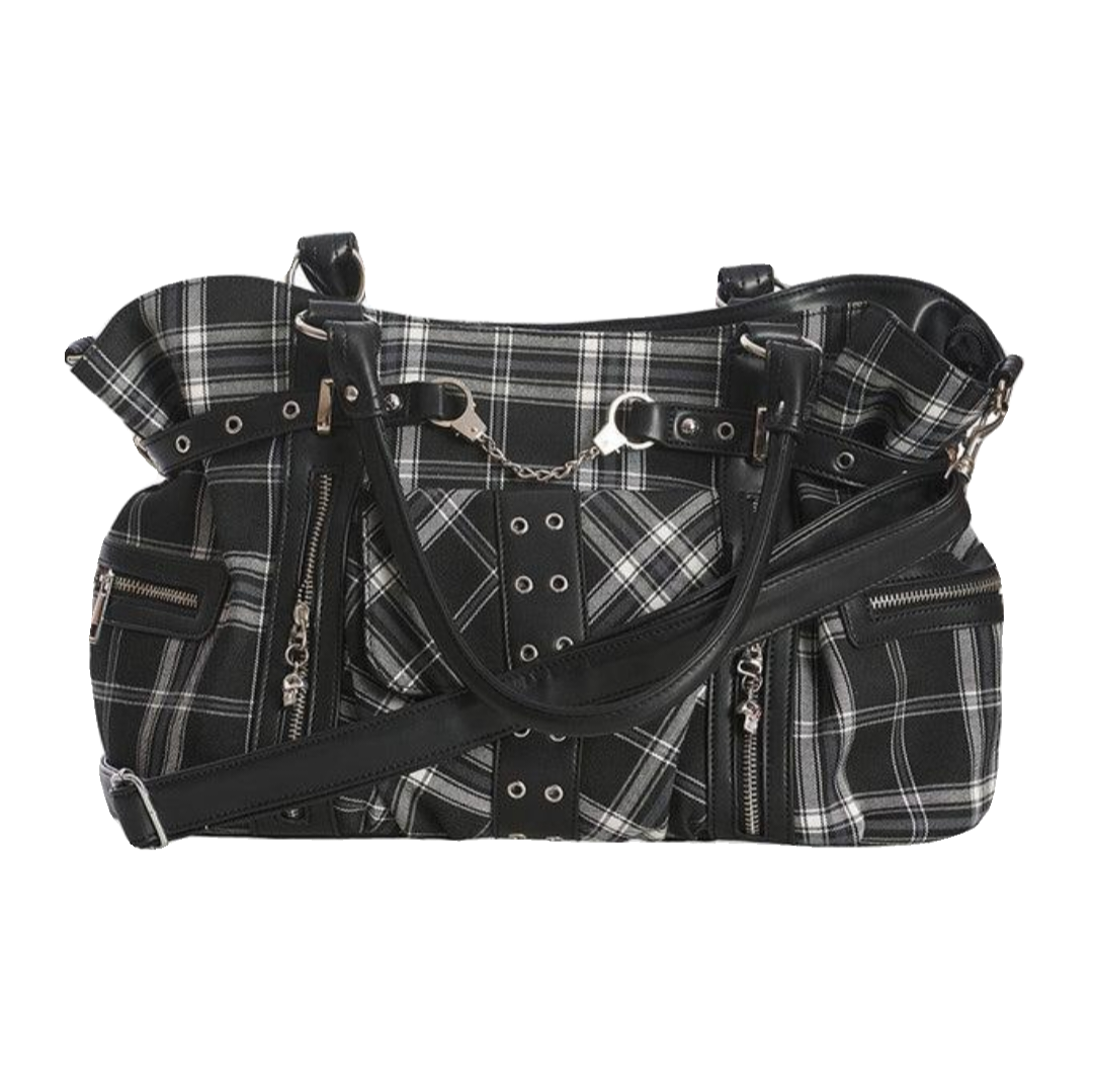 Banned Apparel Black & White Rise Up Gothic Alternative Grunge Occult Handbag4