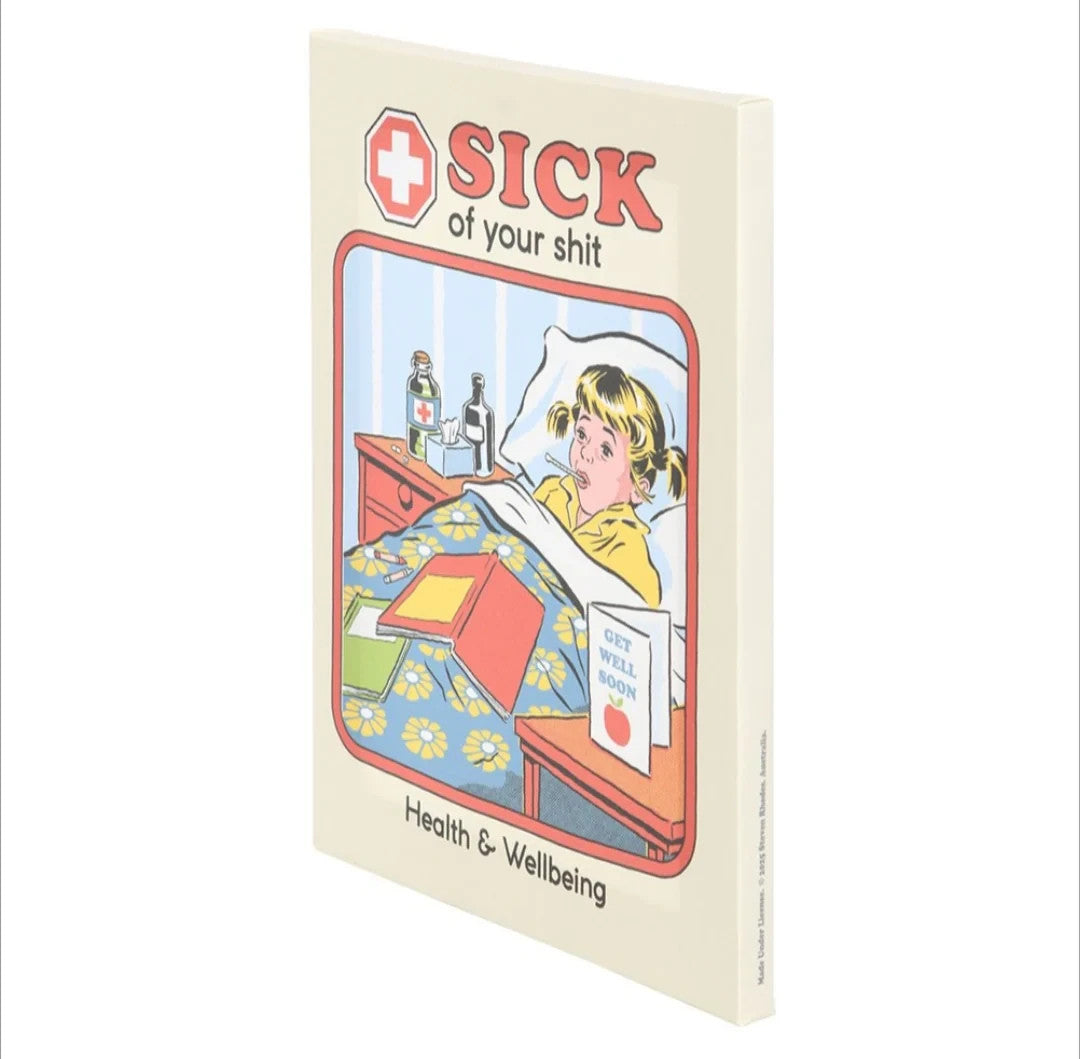 Sick Of Your Sh*t Retro Funny Punk Goth Grunge Occult Canvas by Steven Rhodes1