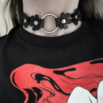 Black Floral Alt choker Alternative Emo Gothic Punk Rock Skater Grunge Occult0