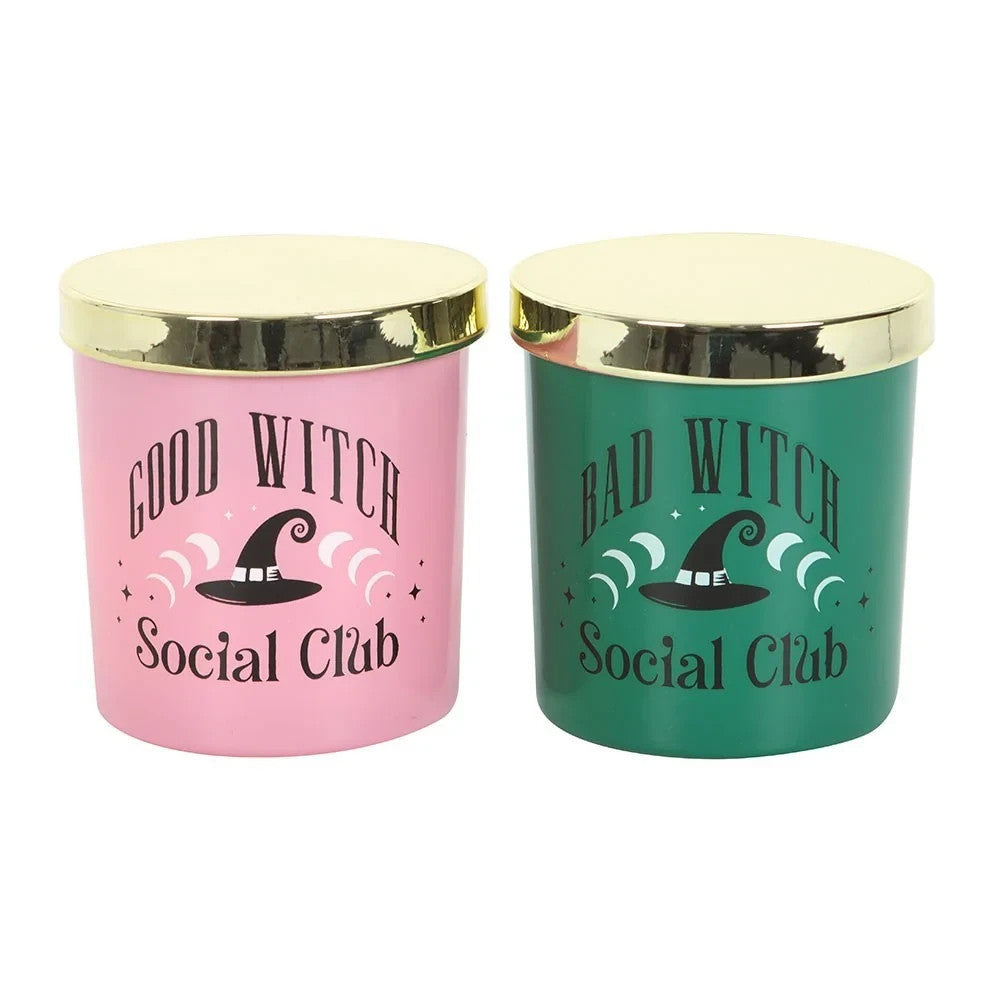 Set of 2 Good Witch and Bad Witch Scented Candles Alternative Pastel Goth2