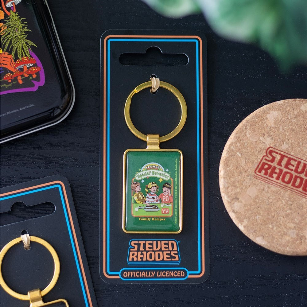 Steven Rhodes Lets Make Brownies Occult Emo Punk Alt Art Keyring Chain Accessory0