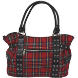 Banned Apparel Alternative Gothic Punk Rock Grunge Red Tartan Rise Up Handbag2