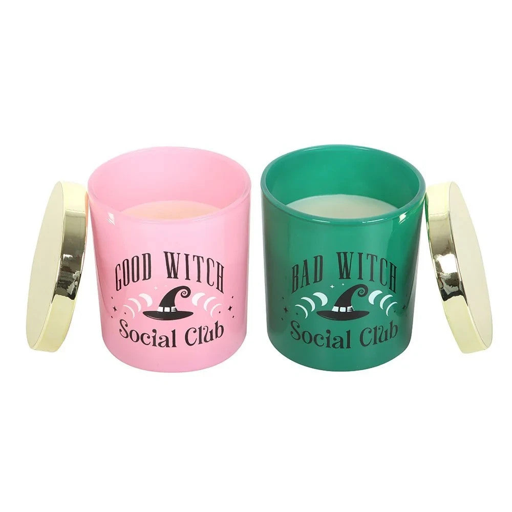Set of 2 Good Witch and Bad Witch Scented Candles Alternative Pastel Goth1