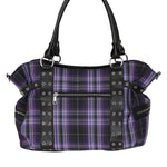 Banned Apparel Purple Tartan Rise Up Rock Punk Alt Handbag2