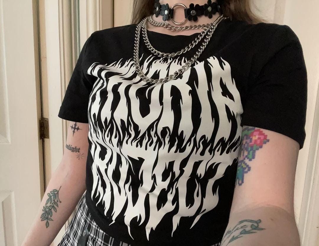 Black Floral Alt choker Alternative Emo Gothic Punk Rock Skater Grunge Occult2