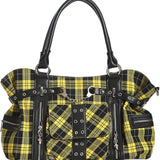 Banned Apparel Yellow Tartan Rise Up Rock Punk Alt Handbag0