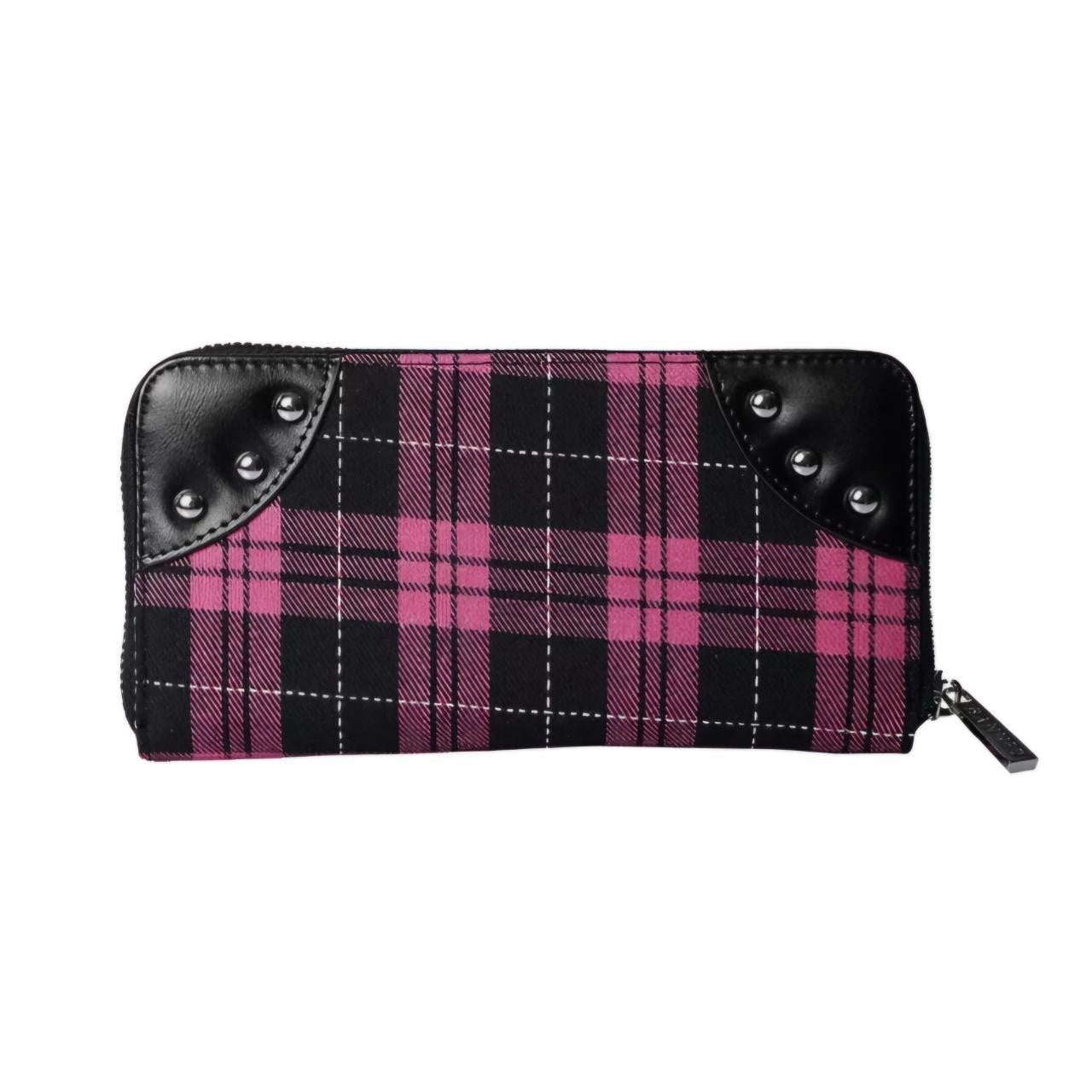 Banned Apparel Pink Tartan Handcuff Alternative Gothic Punk Rock Skater Wallet4