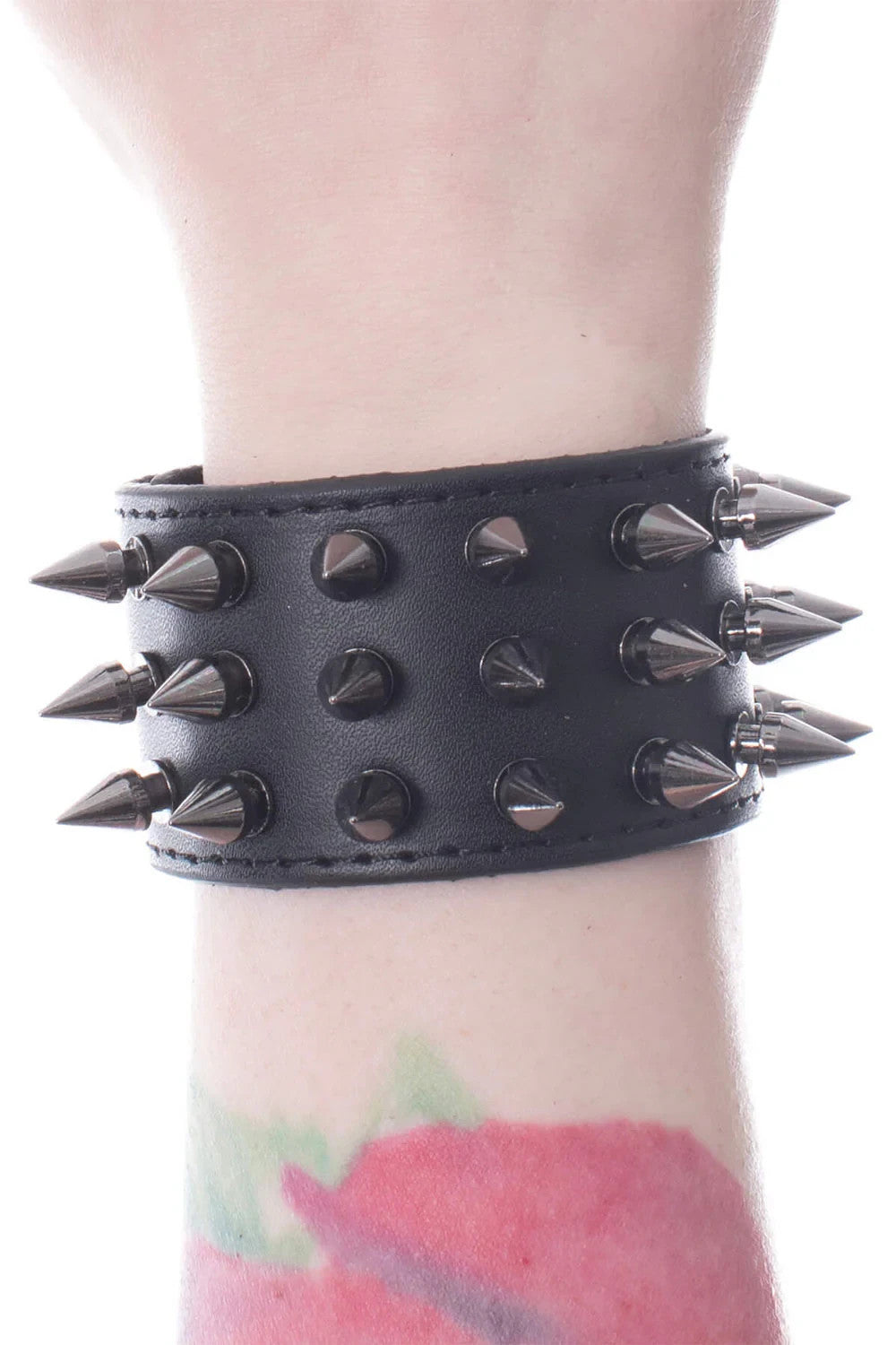 Poizen Industries Obsidian Black Wristband Alternative Gothic Punk Rock Skater0