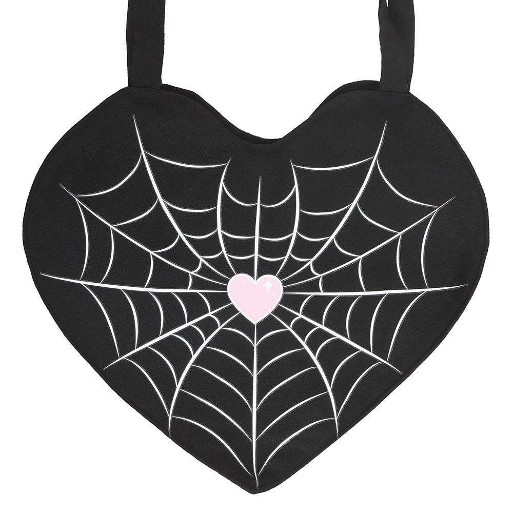 spiderweb Heart Tote Bag Emo Alt Pastel Goth Alternative Punk Metal2