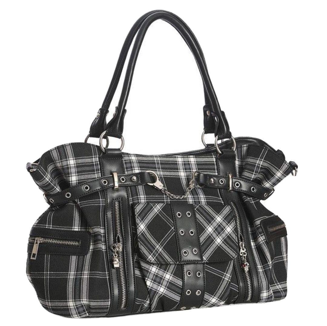 Banned Apparel Black & White Rise Up Gothic Alternative Grunge Occult Handbag0