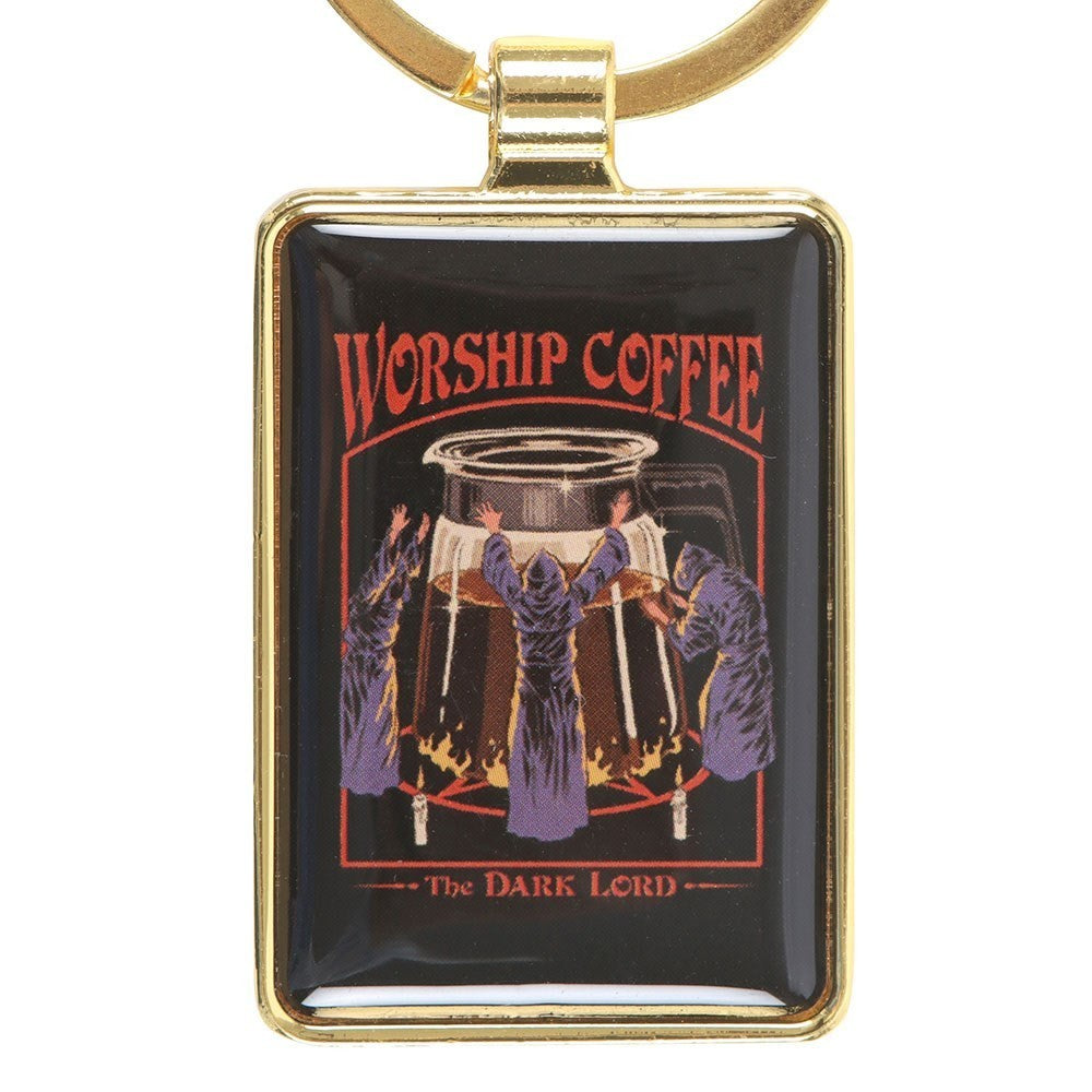Steven Rhodes Worship Coffee Occult Emo Punk Alt Art Keyring Chain Accessory3