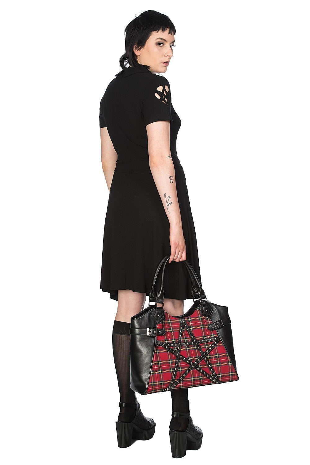 Banned Apparel Calling Of The Eclipse Pentagram Handbag Red Gothic Alternative4