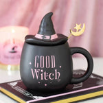 Good Witch Pink Witches Hat Lidded Mug with Spoon Gift Set0