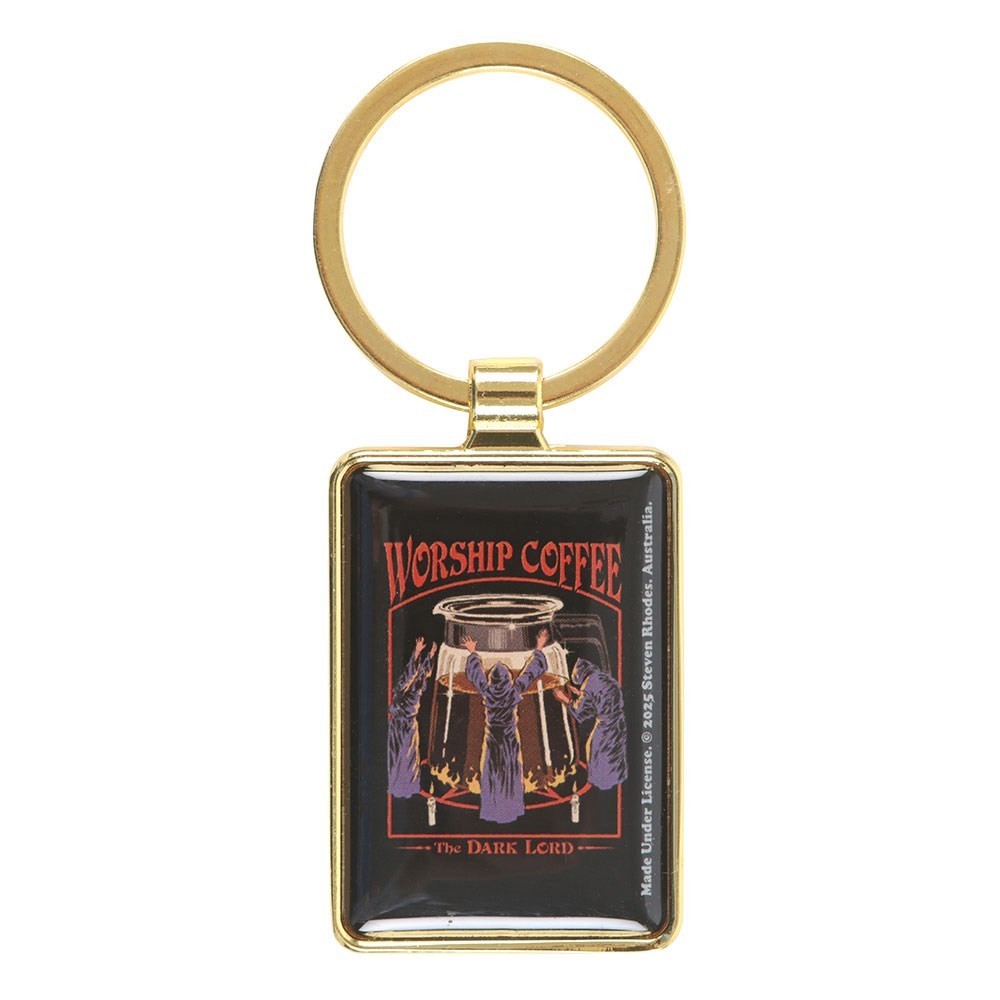 Steven Rhodes Worship Coffee Occult Emo Punk Alt Art Keyring Chain Accessory1
