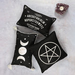 Gothic Ouija Rectangular Black And White Talking Board Cushion3