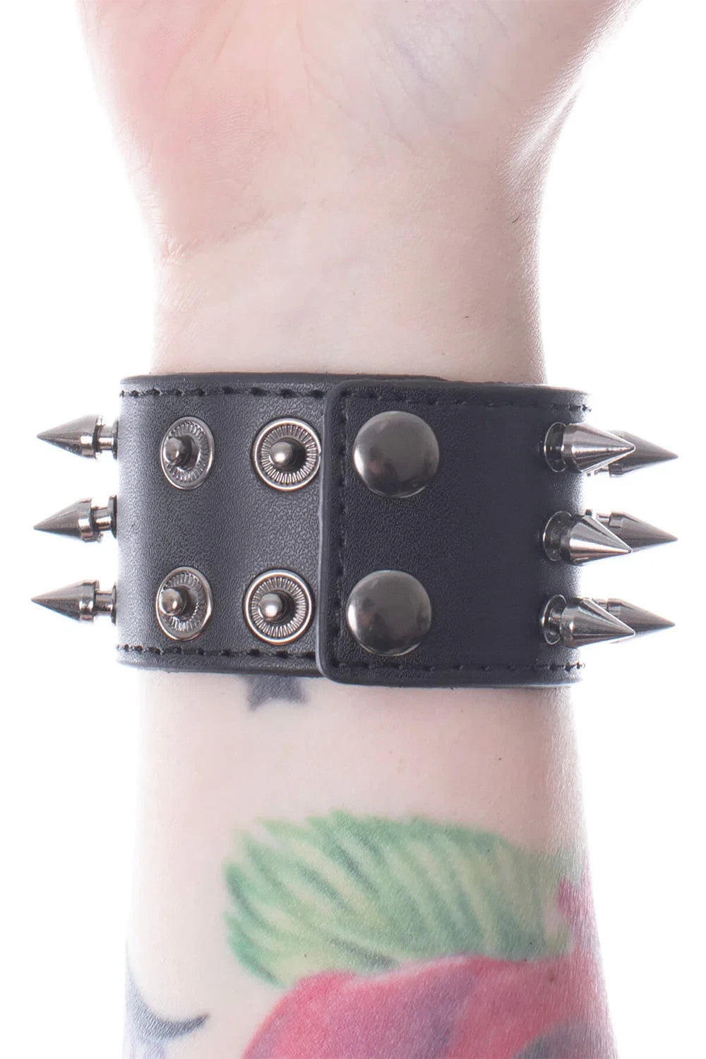 Poizen Industries Obsidian Black Wristband Alternative Gothic Punk Rock Skater1