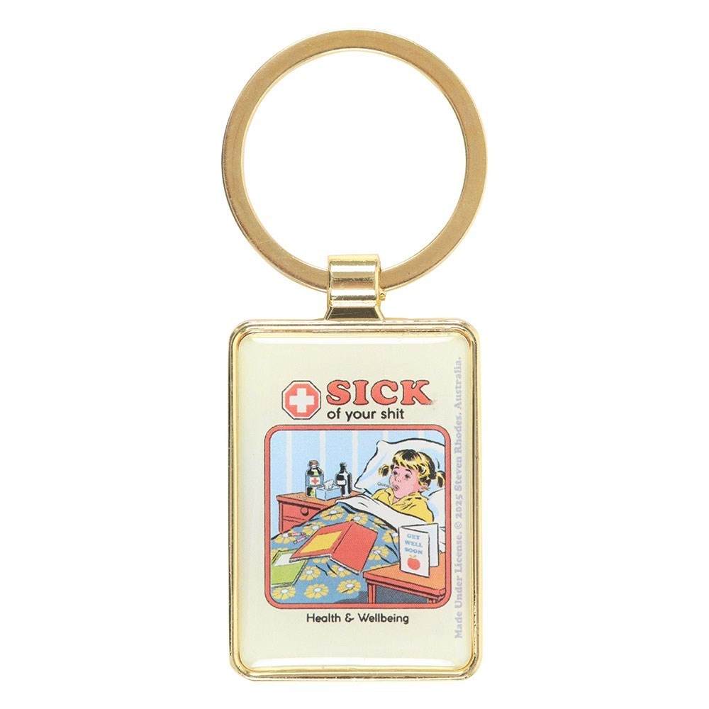 Steven Rhodes Sick Of Your Sh*t Occult Emo Punk Alt Art Keyring Chain Accessory1