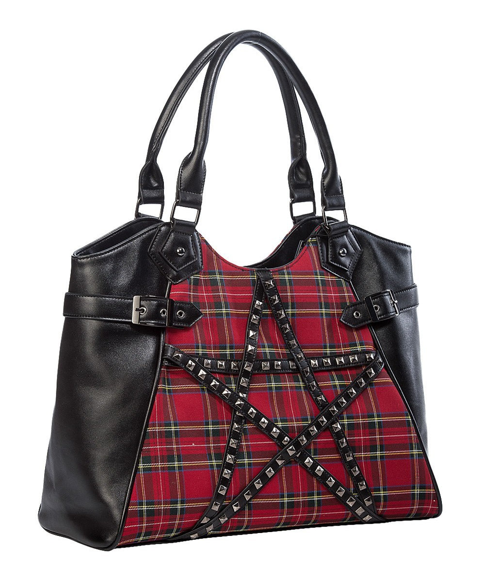 Banned Apparel Calling Of The Eclipse Pentagram Handbag Red Gothic Alternative1