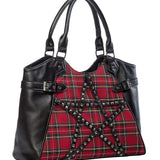 Banned Apparel Calling Of The Eclipse Pentagram Handbag Red Gothic Alternative1